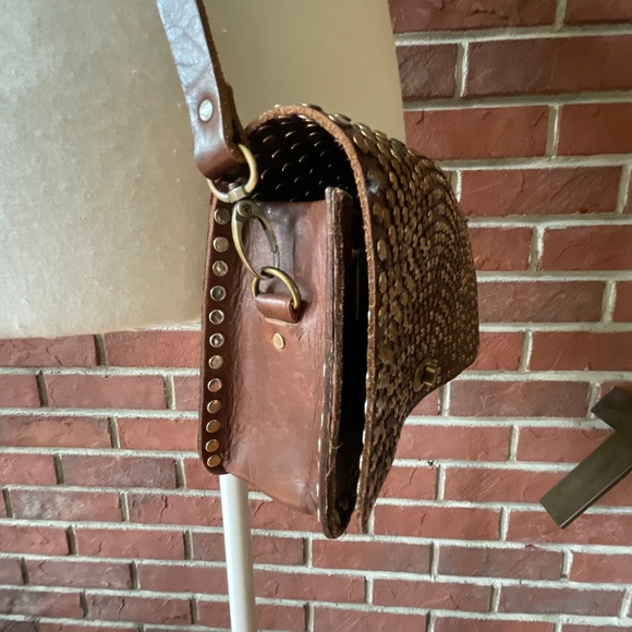 Moroccan Handcrafted Studded Genuine Leather Crossbody Shoulder Bag Clutch NWOT - Picture 10 of 16